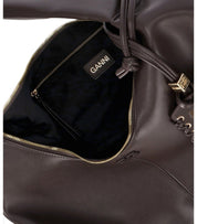 GANNI HOBO SEAL BROWN MEDIUM SHOULDER BAG