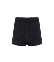 ELISABETTA FRANCHI BLACK SHORTS WITH CHAIN
