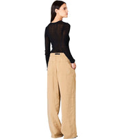 WHITE SAND SHIRLEY BEIGE WIDE LEG PANTS