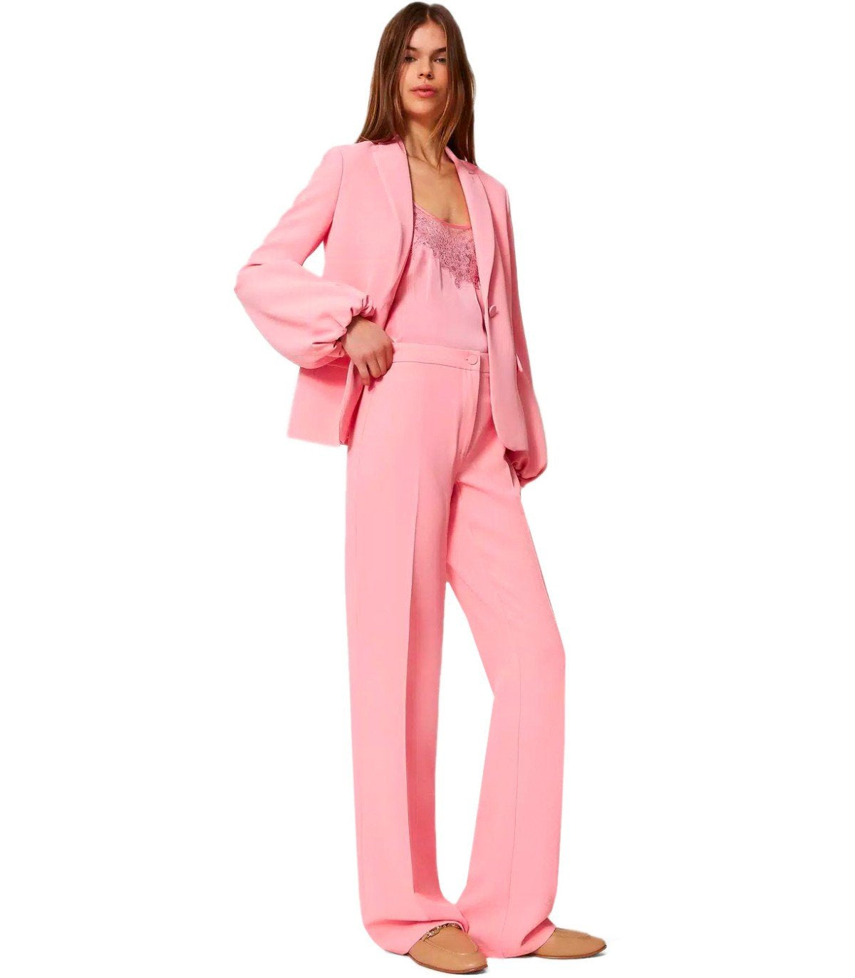 PANTALONE FLARE ROSA TWINSET