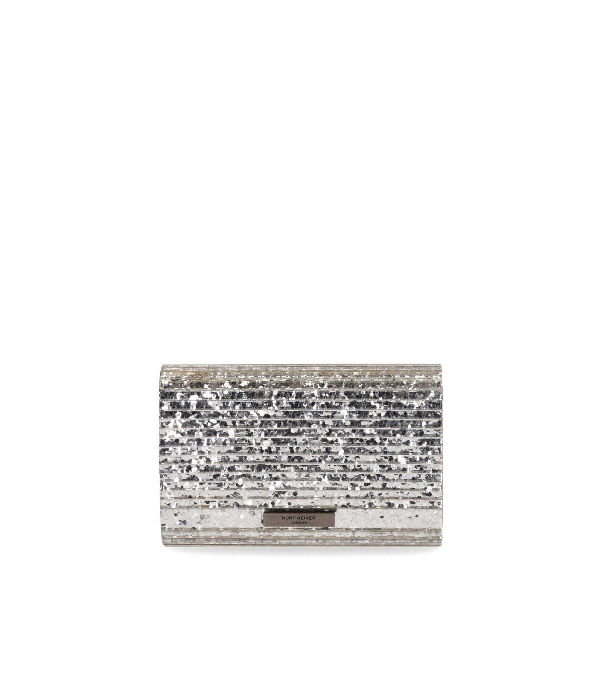 KURT GEIGER PARTY EAGLE SILVER CLUTCH BAG