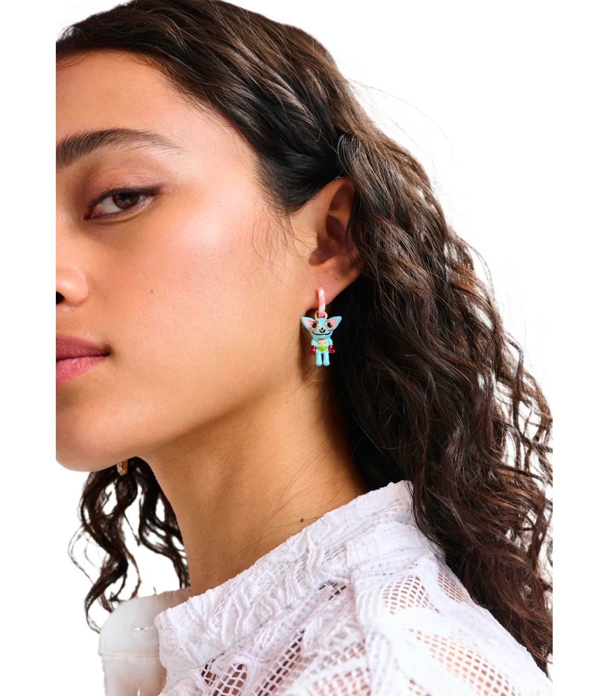 ESSENTIEL ANTWERP HIRIS PINK AND WHITE EARRINGS