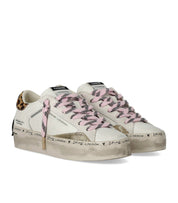 CRIME LONDON DISTRESSED PLATFORM WHITE SNEAKER