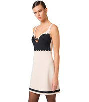 ELISABETTA FRANCHI BUTTER AND BLACK DRESS