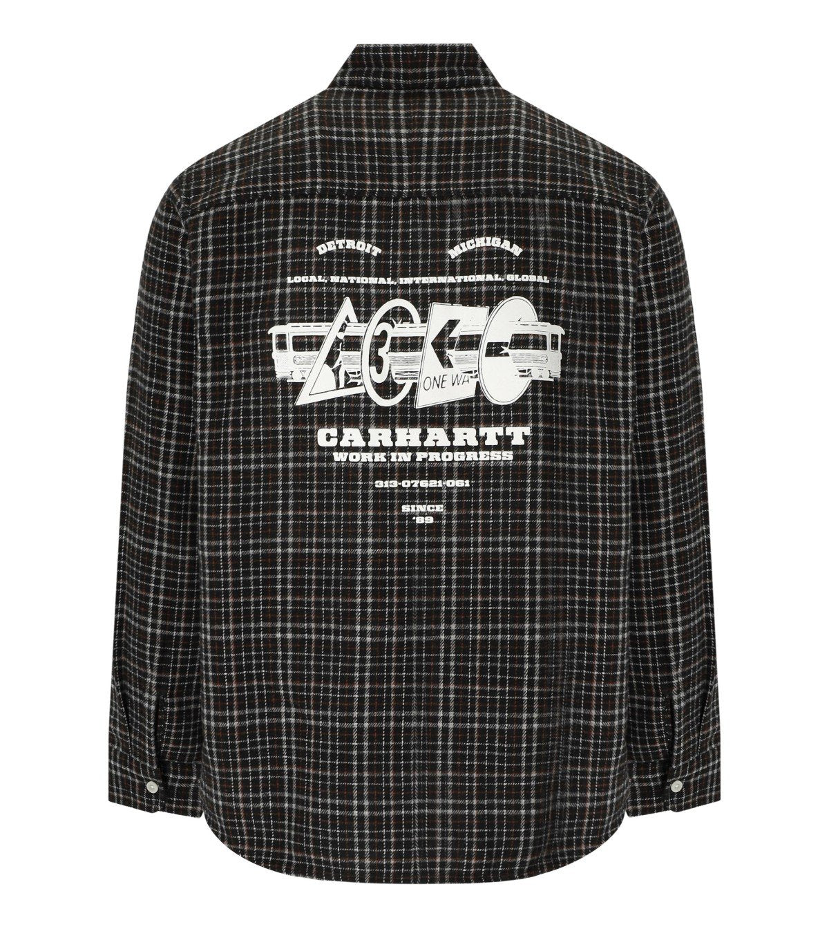 CARHARTT WIP RUNAWAY MILLETT CHECK BLACK SHIRT