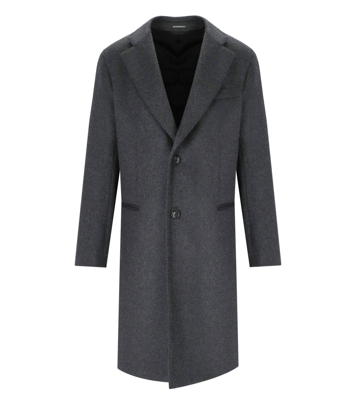 EMPORIO ARMANIダークグレー ロングコート ウール混合 EMPORIO ARMANI GREY COAT – FerrarisBoutique