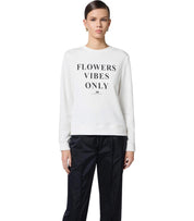 ELISABETTA FRANCHI IVORY SWEATSHIRT WITH LOGO LETTERING