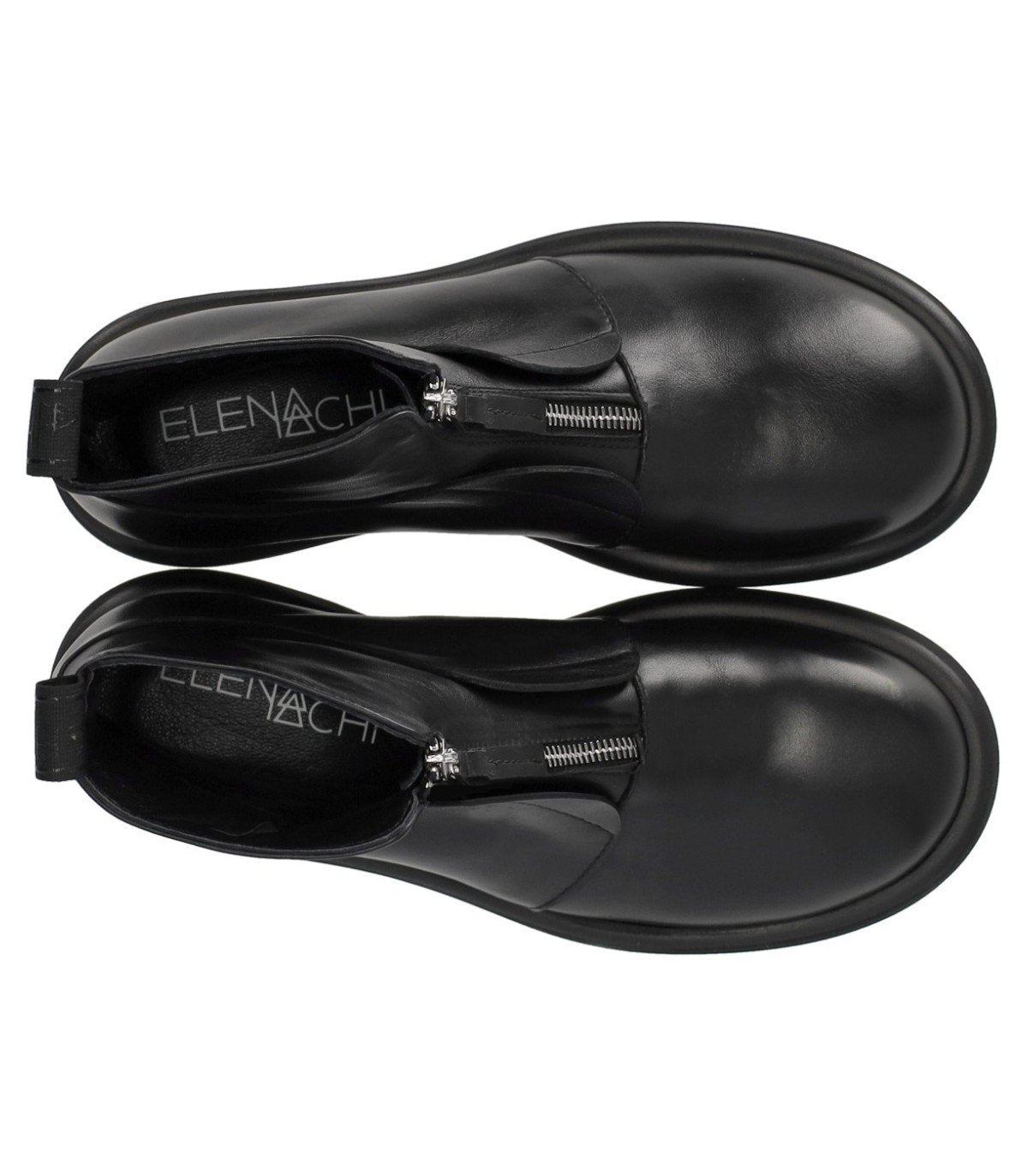ELENA IACHI BLACK ZIPPED ANKLE BOOT