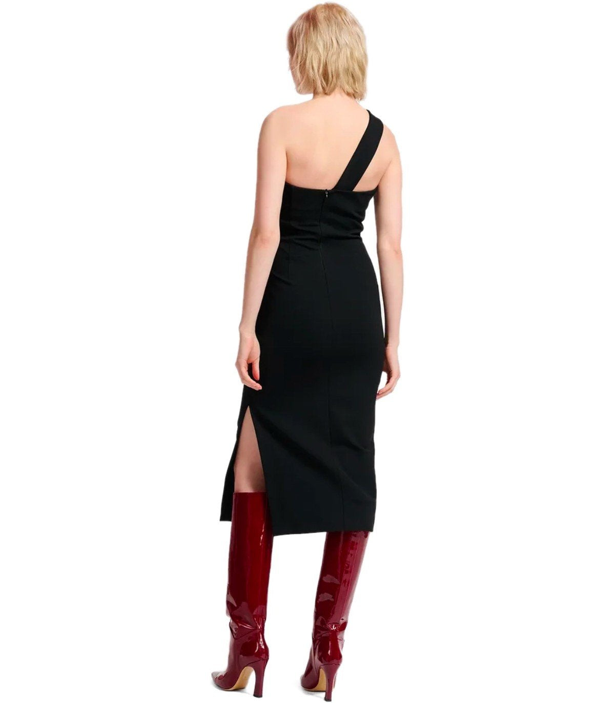 ESSENTIEL ANTWERP ENSUE BLACK MIDI DRESS