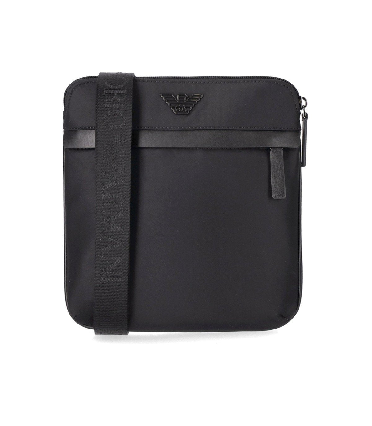 EMPORIO ARMANI BLACK NYLON CROSSBODY BAG