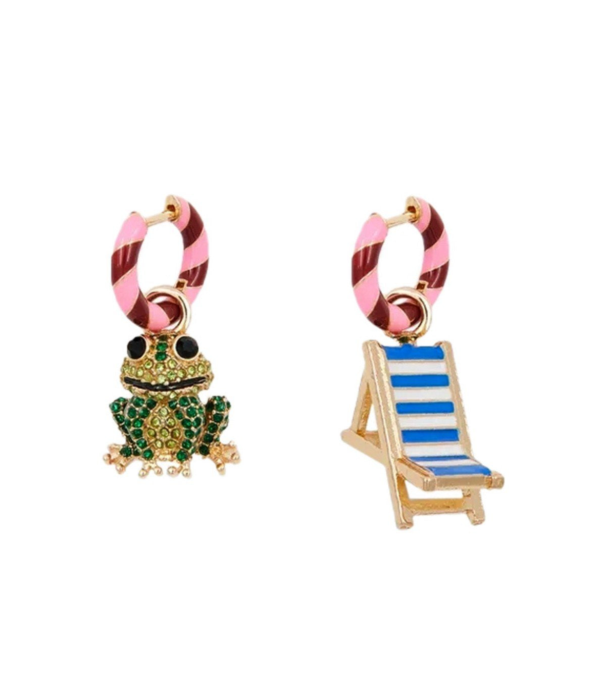 ESSENTIEL ANTWERP HORRY PINK AND BURGUNDY EARRINGS