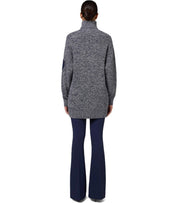 ELISABETTA FRANCHI NAVY BLUE TURTLENECK SWEATER