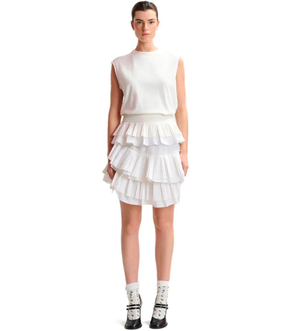ESSENTIEL ANTWERP HUPAUL WHITE MINI SKIRT