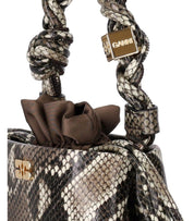 GANNI BOU BUCKET BAG WITH PYTHON PRINT