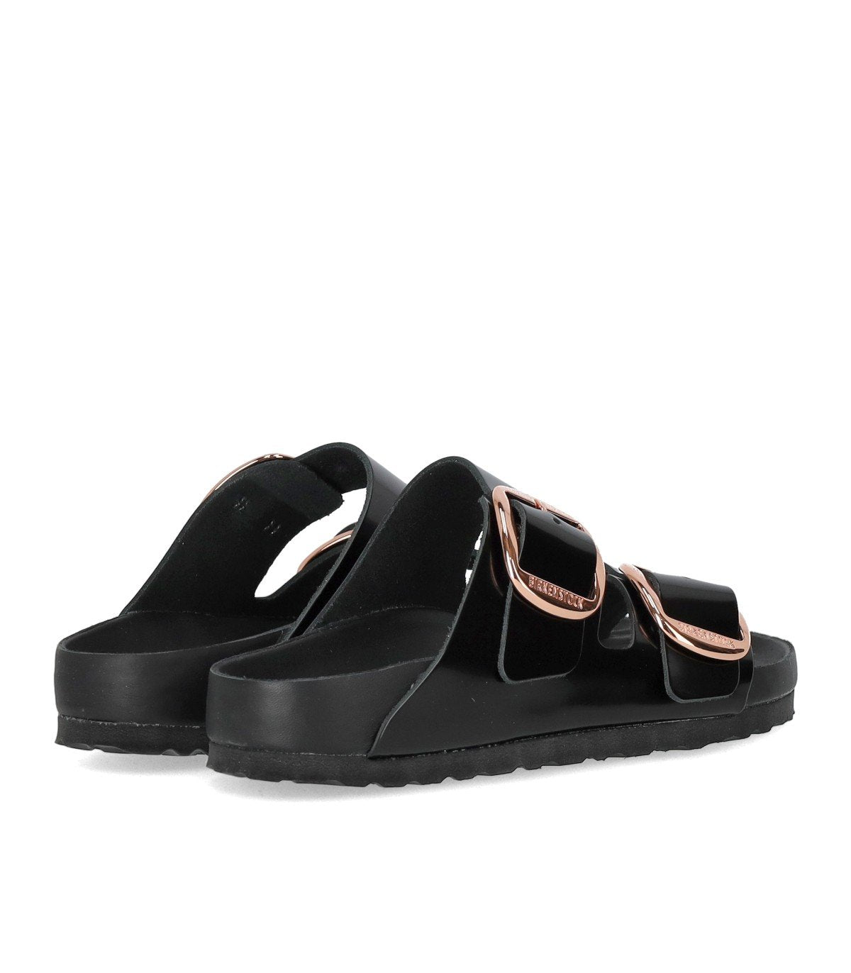 BIRKENSTOCK ARIZONA BIG BUCKLE HIGH SHINE BLACK SANDAL