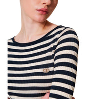 MAGLIA A RIGHE BLU BIANCA TWINSET