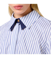 ELISABETTA FRANCHI OLTREMARE STRIPED CROPPED SHIRT