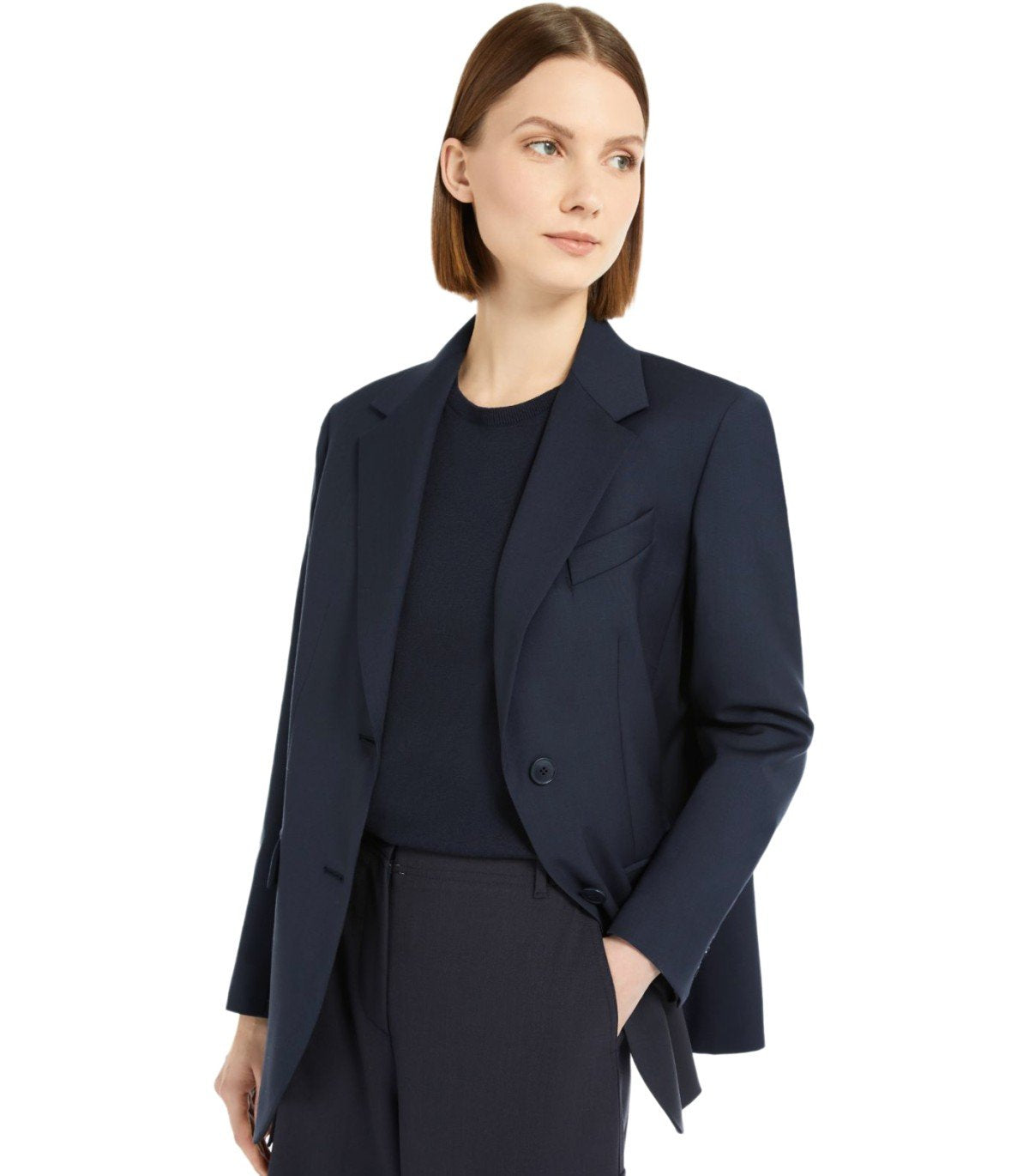 MAX MARA WEEKEND MATERIA BLUE SINGLE BREASTED BLAZER