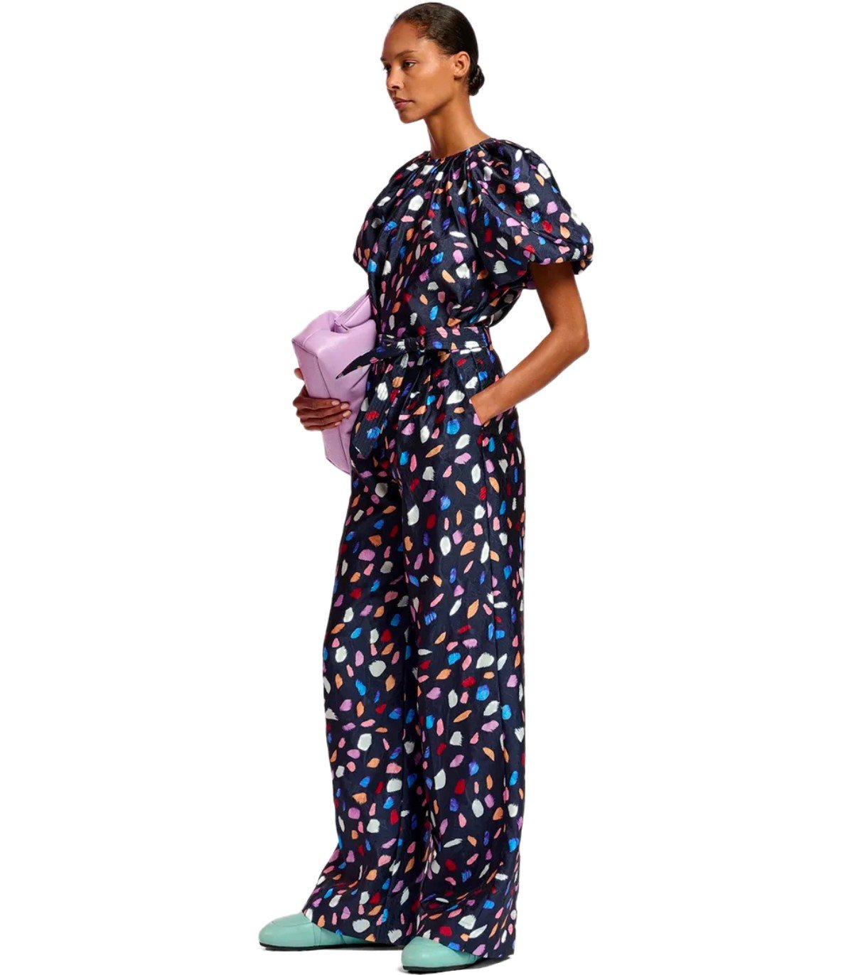 ESSENTIEL ANTWERP FRANKRIJK NAVY BLUE WIDE LEG PANTS