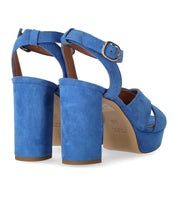 VIA ROMA 15 DENIM BLUE HEELED SANDAL