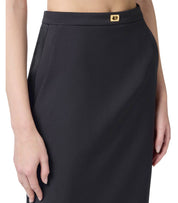 ELISABETTA FRANCHI BLACK SKIRT WITH LOGO
