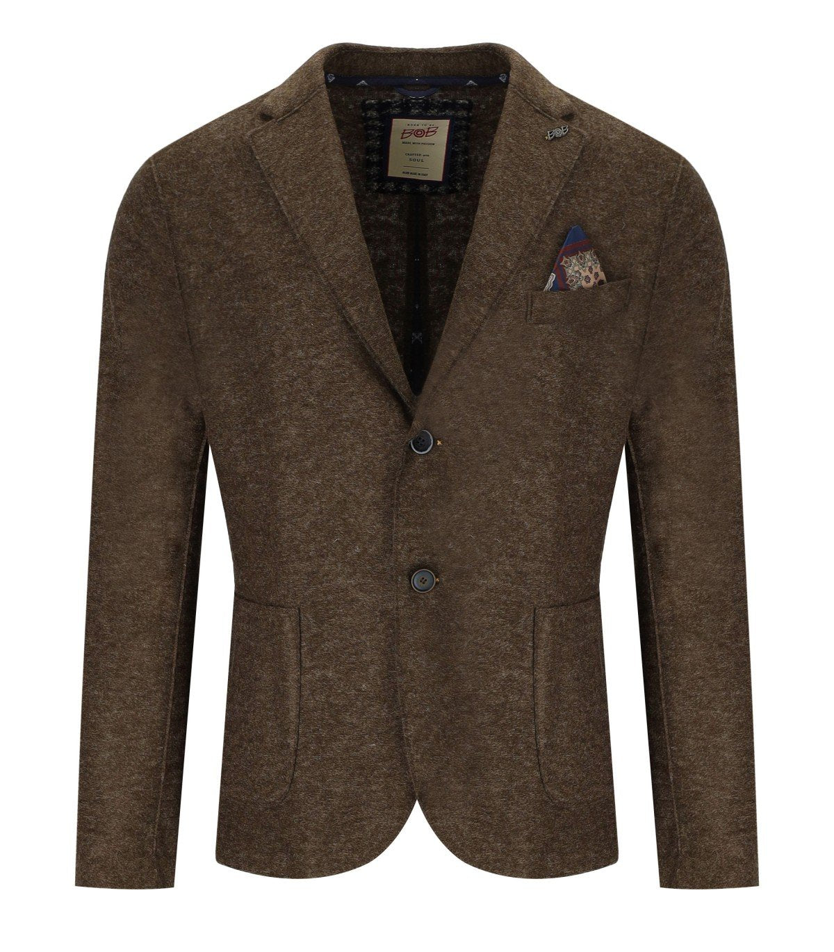 BOB DOVER BRAUN EINREIHIGE JACKE