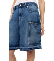 GANNI BLUE DENIM BERMUDA SHORTS