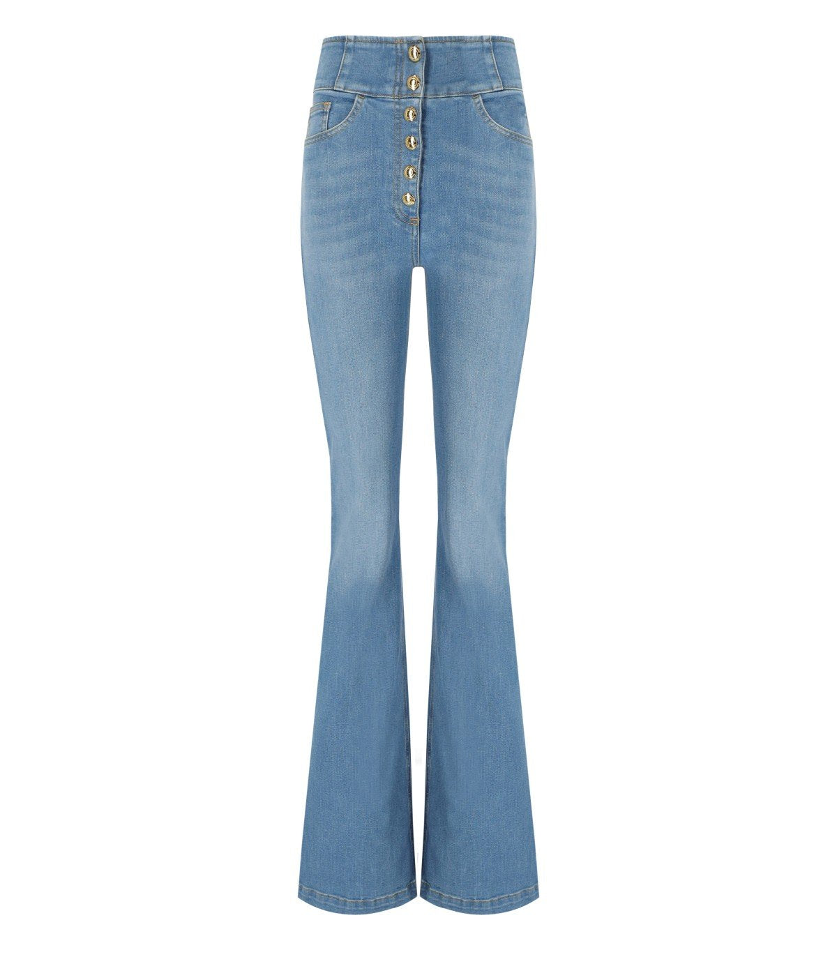 ELISABETTA FRANCHI HIGH WAISTED JEANS WITH BUTTONS