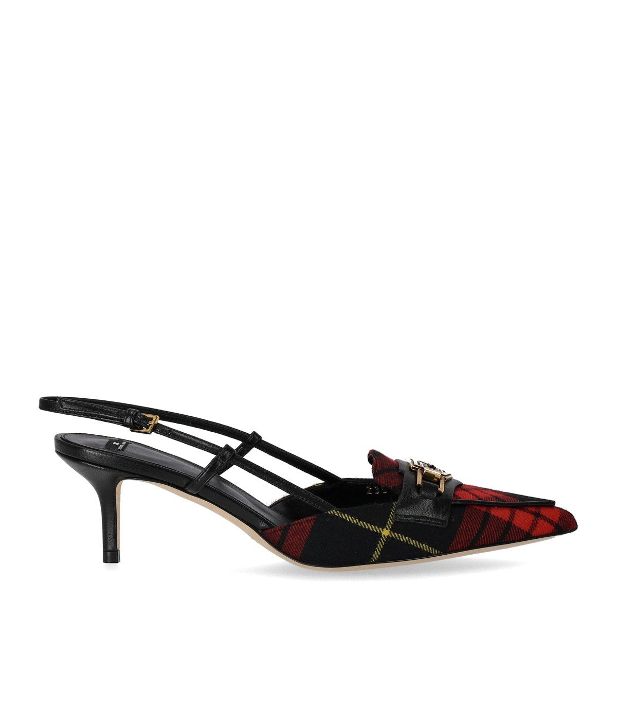 DÉCOLLETÉ SLINGBACK TARTAN NERO ROSSO ELISABETTA FRANCHI