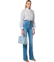 ELISABETTA FRANCHI HIGH WAISTED JEANS WITH BUTTONS