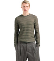 EMPORIO ARMANI MILITARY GREEN CREWNECK SWEATER