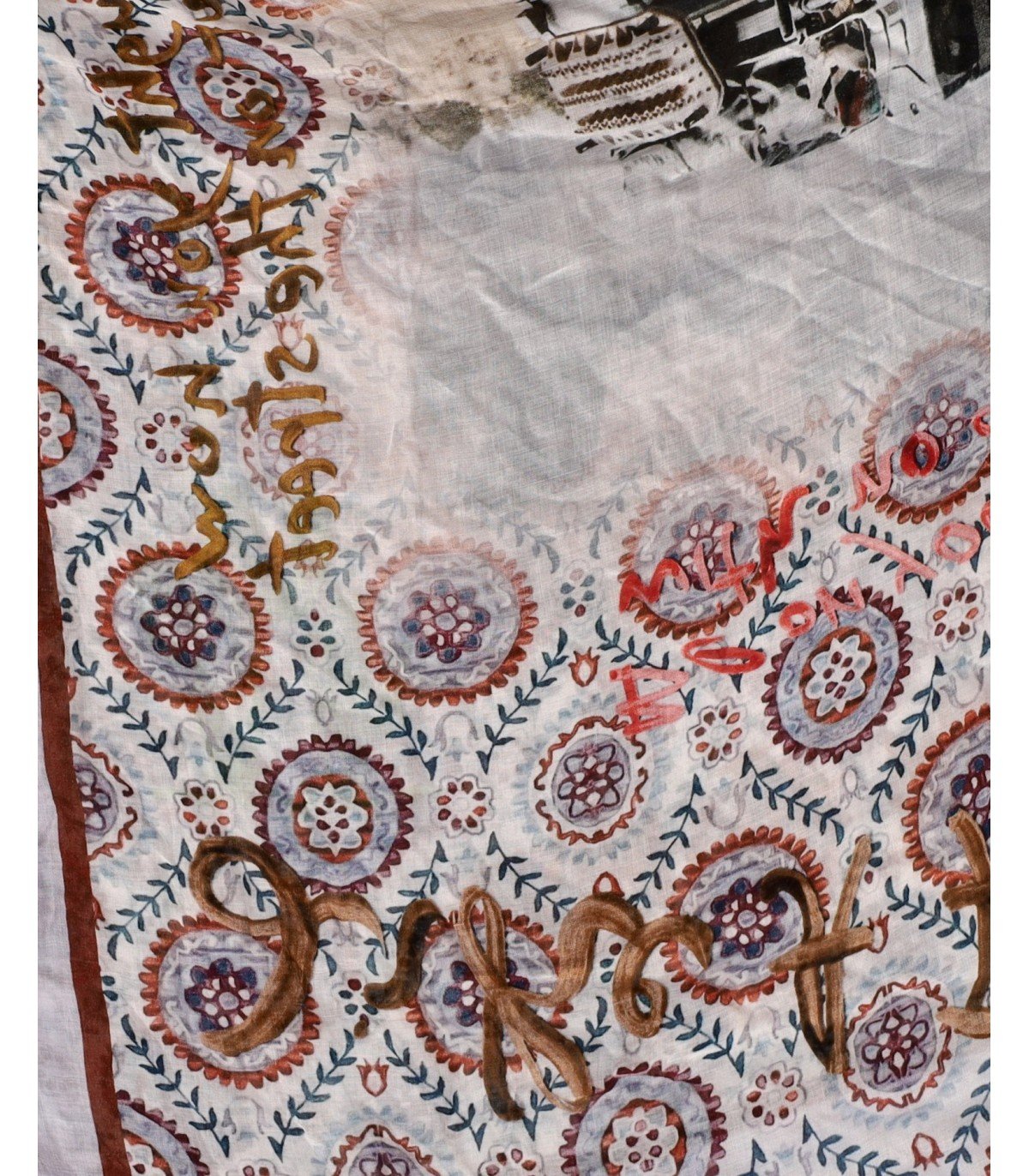 BOB LUCKY MULTICOLORED PRINTED SCARF