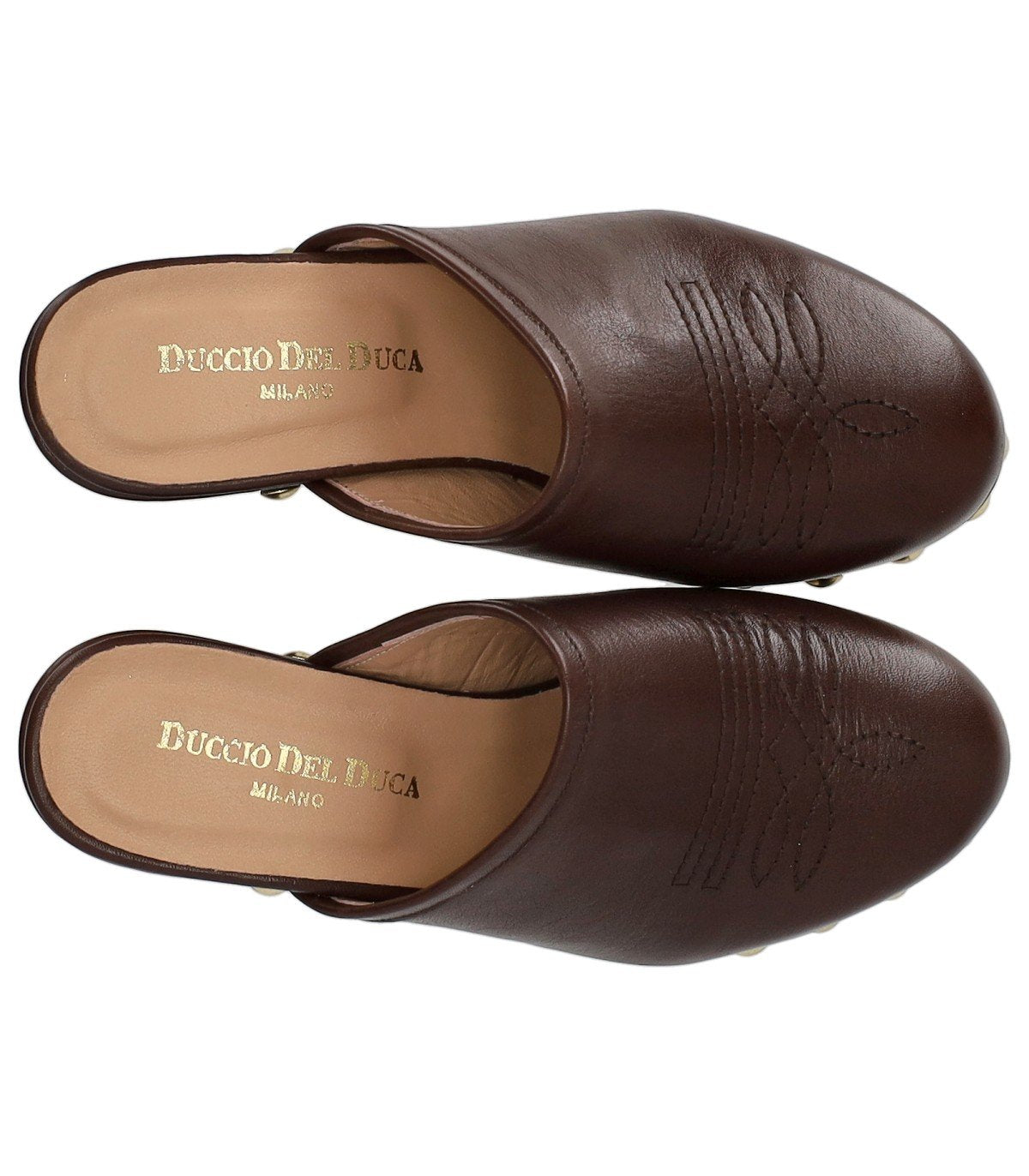 DUCCIO DEL DUCA BROWN HEELED CLOG