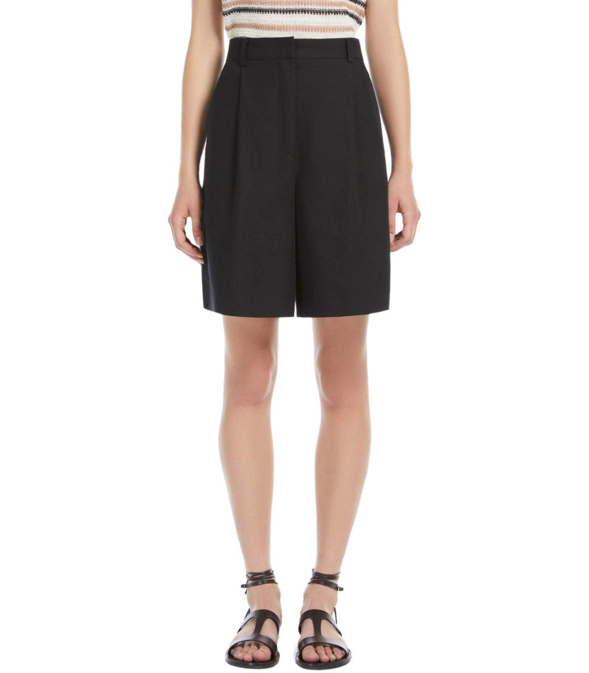 MAX MARA WEEKEND ECUBA BLACK BERMUDA SHORTS