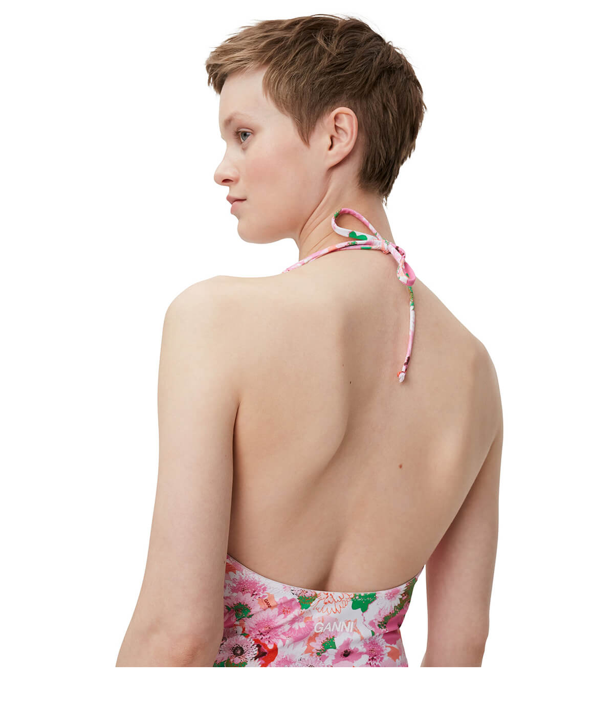 GANNI ROSA BADEANZUG MIT BLUMEN
