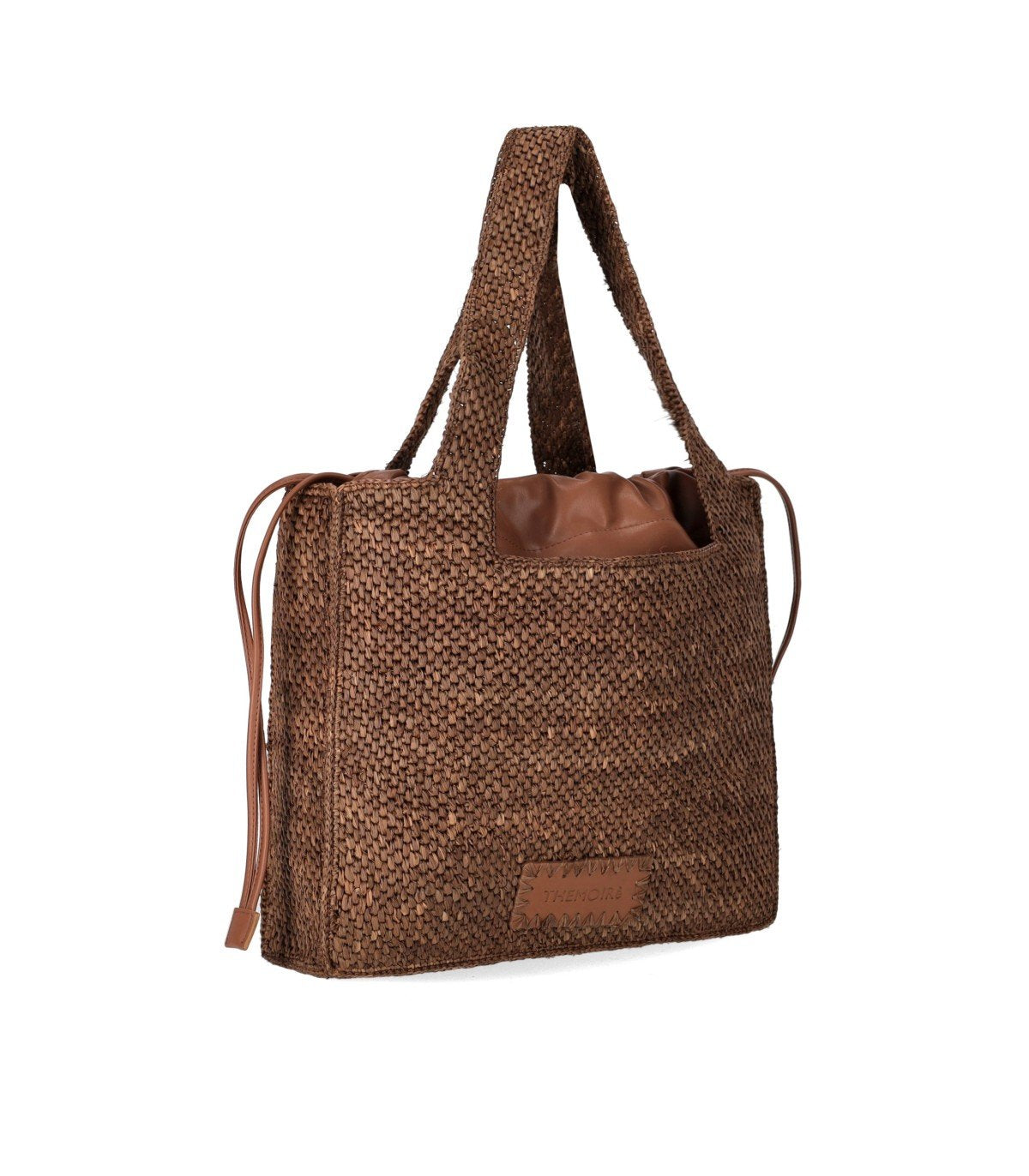 THEMOIRè MOREA MEDIUM RAFFIA WOOD SHOPPING BAG