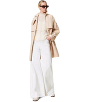 TWINSET WHITE PLEATED BLOUSE