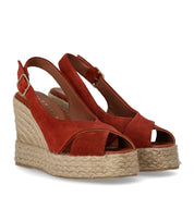 SANDALE ESPADRILLE À SEMELLE COMPENSÉE LUCILE ROUGE PALOMITAS