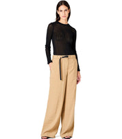 WHITE SAND SHIRLEY BEIGE WIDE LEG PANTS