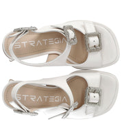 STRATEGIA NATURE WHITE HEELED SANDAL