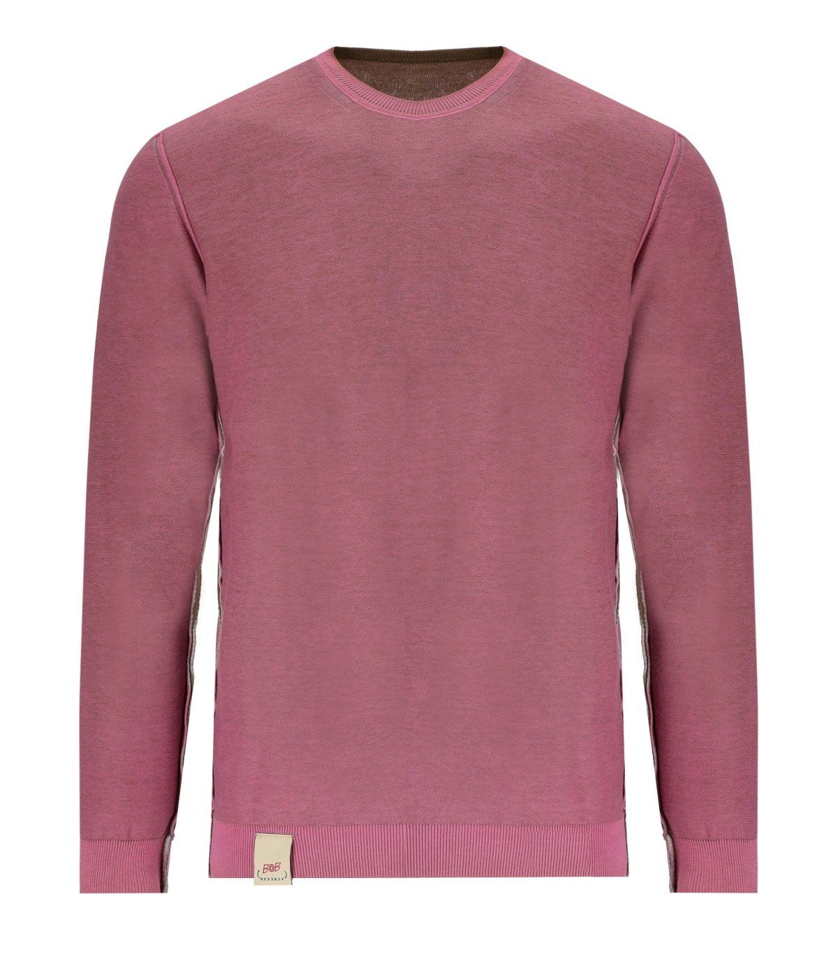 BOB BART BROWN PINK REVERSIBLE CREWNECK PULLOVER