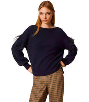 MAGLIONE CON PIUME BLU TWINSET