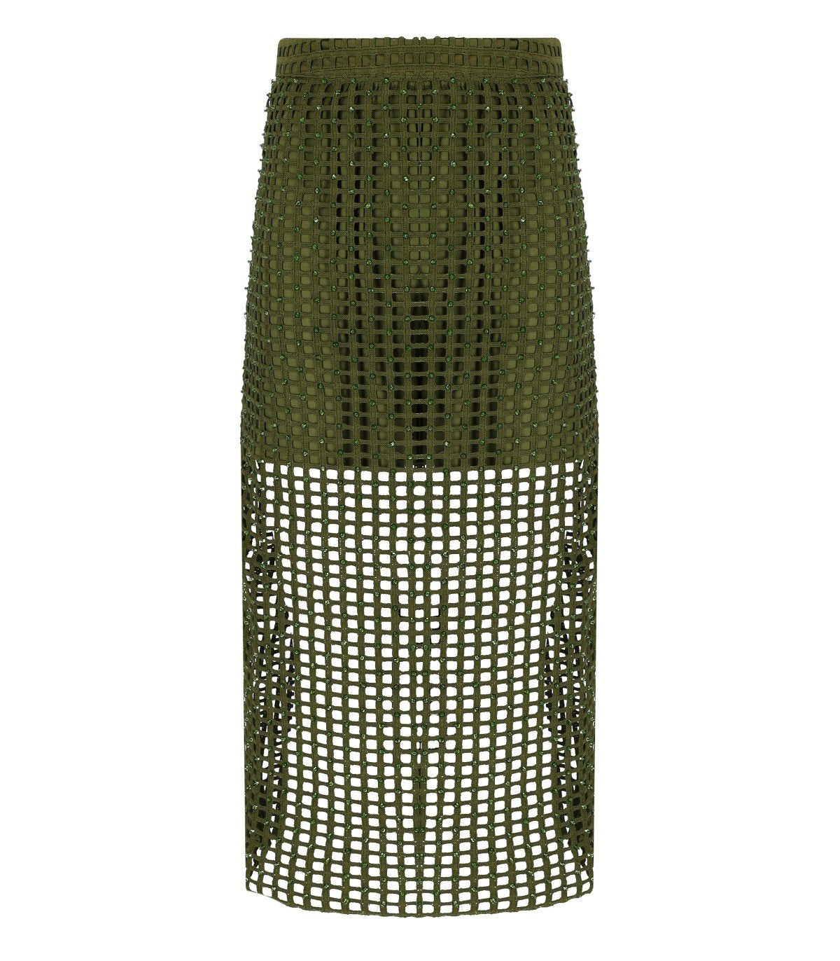 ESSENTIEL ANTWERP HANDKERCHIEF KHAKI MIDI SKIRT