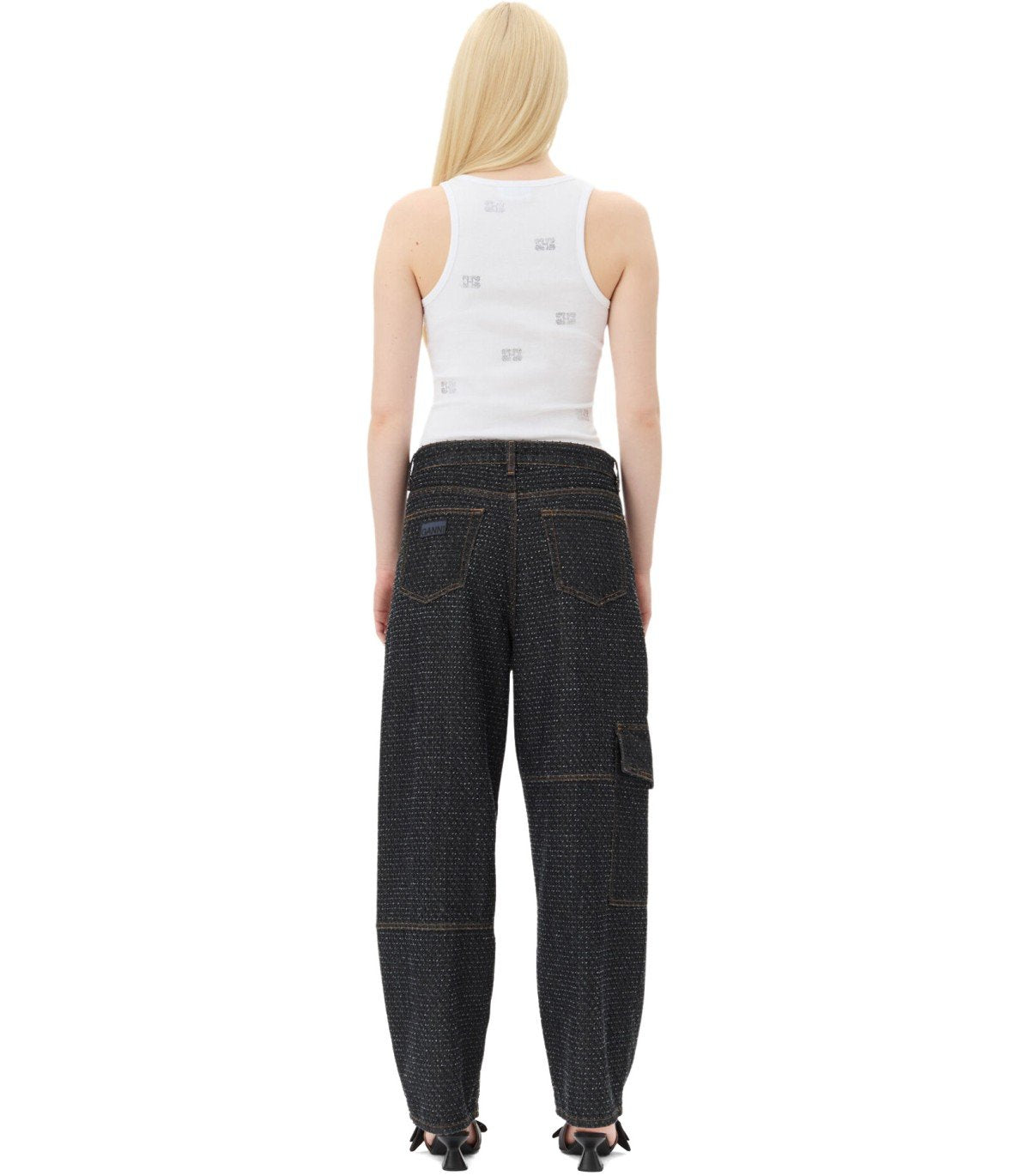 TOP CON STRASS BIANCO GANNI