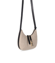 FURLA GOCCIA S NATURAL BLACK SHOULDER BAG