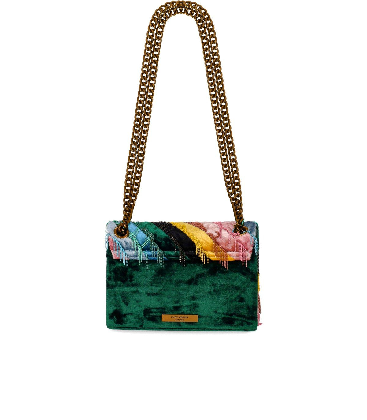 KURT GEIGER MINI KENSINGTON FRINGES MULTICOLORED CROSSBODY BAG