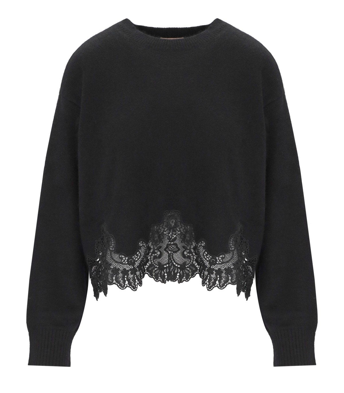 MAGLIONE CON DETTAGLI IN PIZZO NERO TWINSET