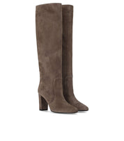 VIA ROMA 15 GREY SUEDE HEELED HIGH BOOT