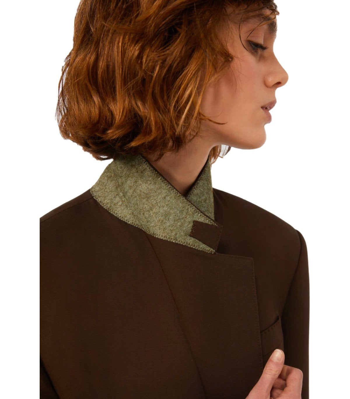 MAX MARA WEEKEND GINSENG BROWN SINGLE-BREASTED BLAZER