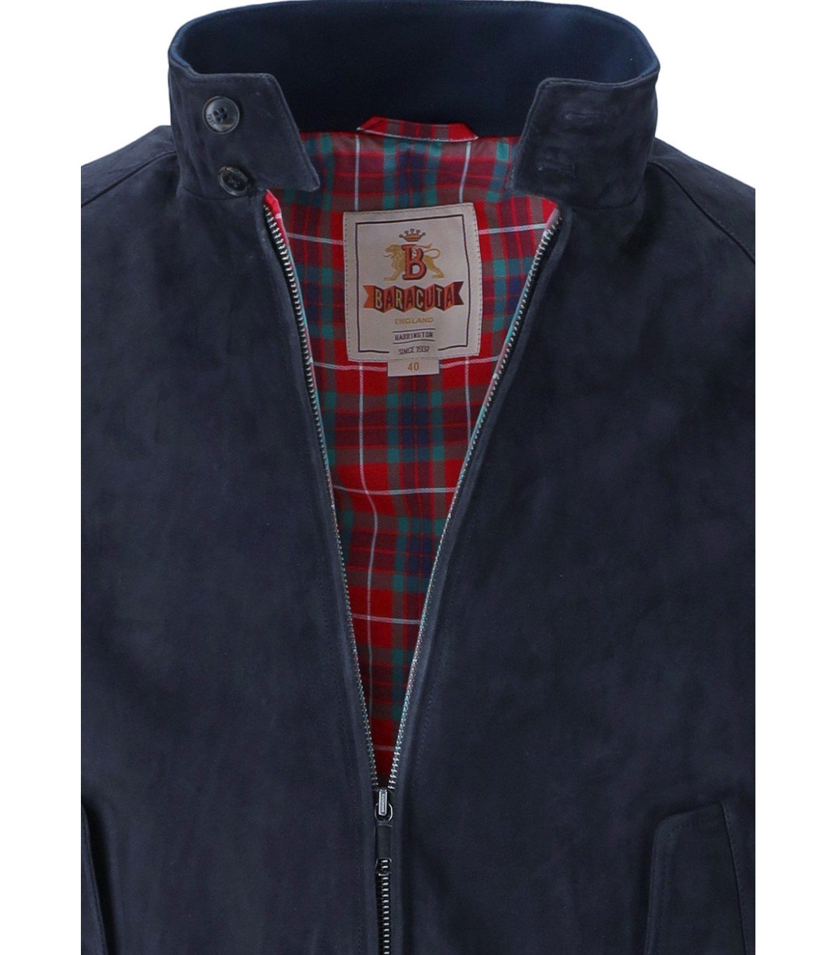 BARACUTA G9 SUÈDE NAVY BLUE BOMBER JACKET